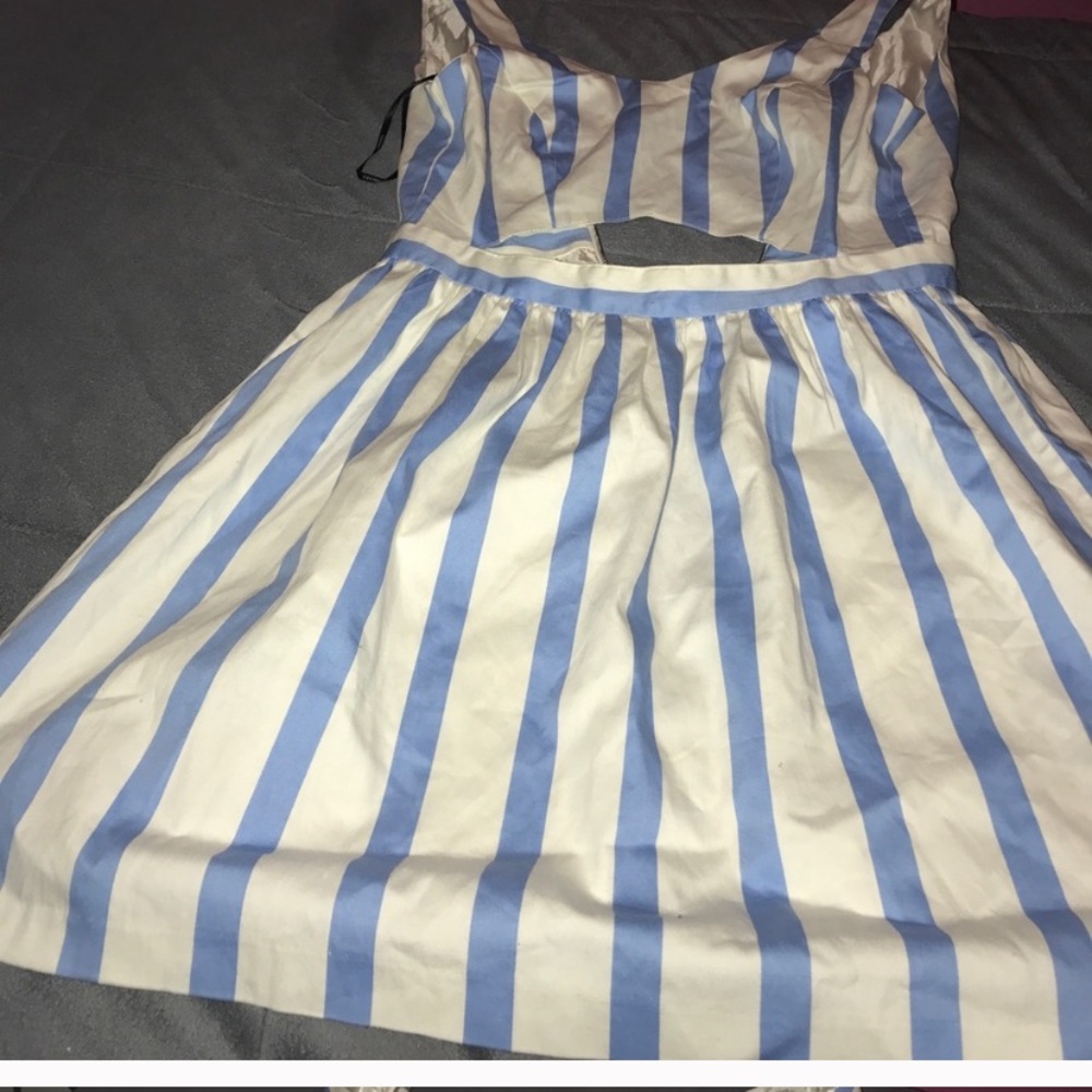 NWT BABY BLUE CUT OFF MIDRIFF DRESS